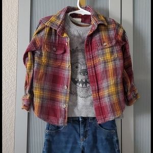 Toddler boys 3T flannel button long sleeve